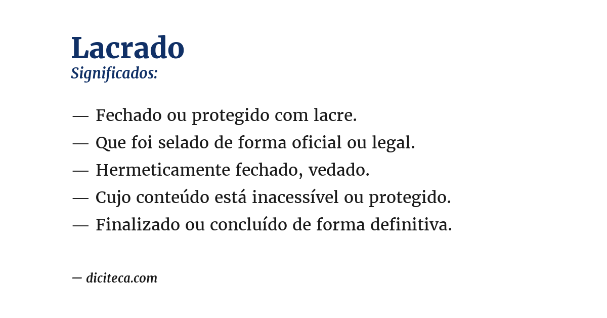 Significado de lacrado