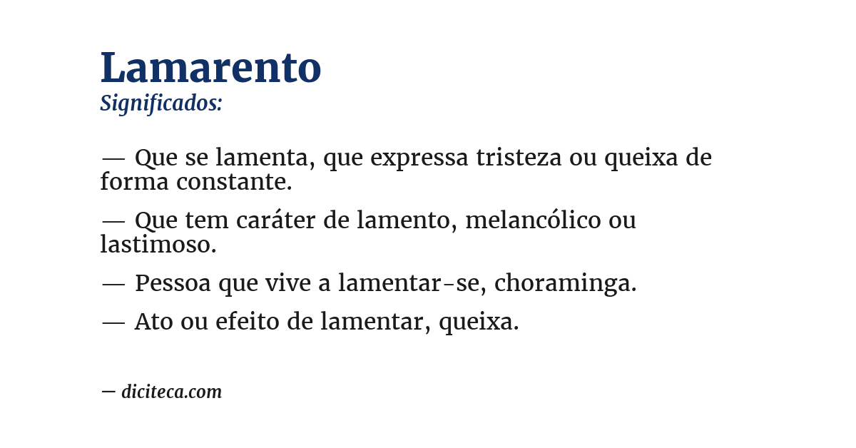 Significado de lamarento