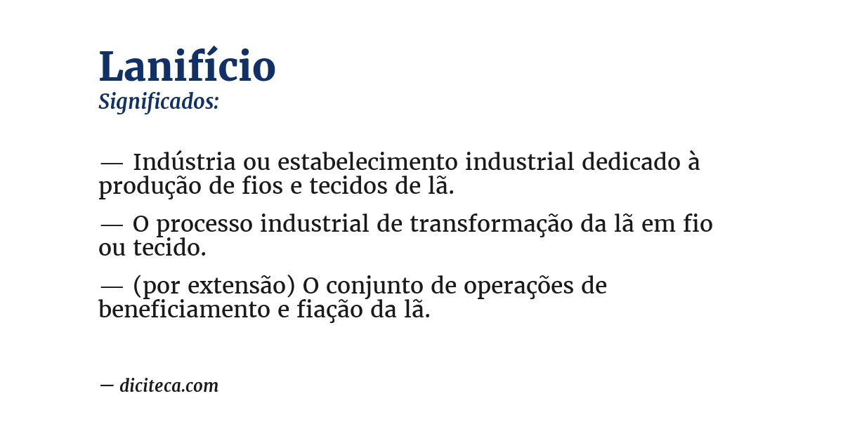 Significado de lanifício