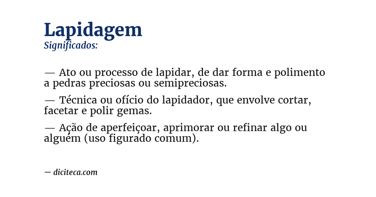 Significado de lapidagem