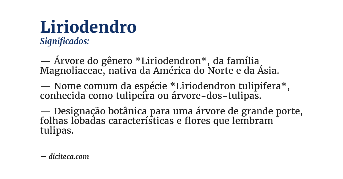 Significado de liriodendro