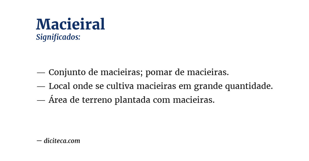 Significado de macieiral