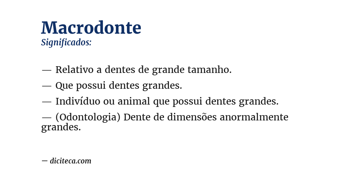Significado de macrodonte