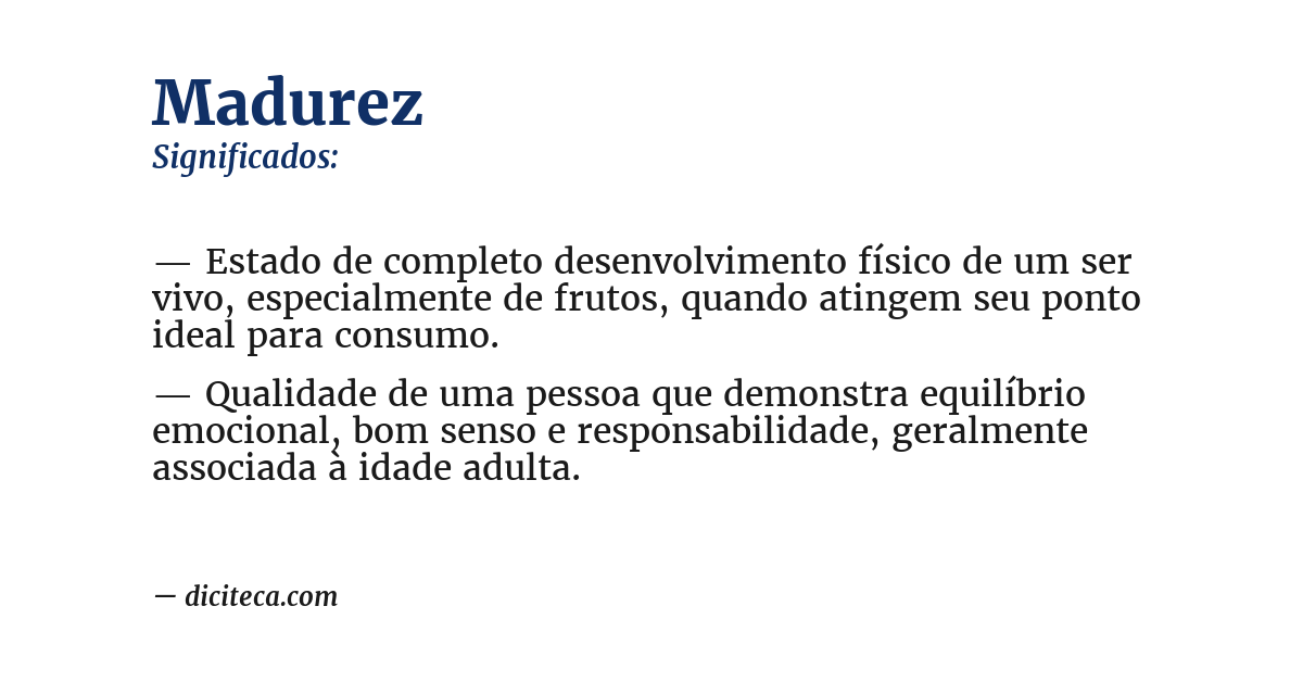 Significado de madurez