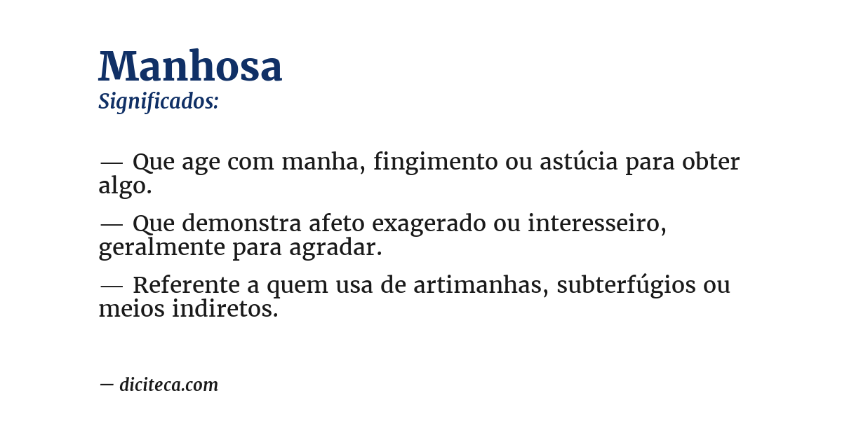 Significado de manhosa