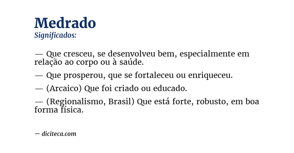 Significado de medrado