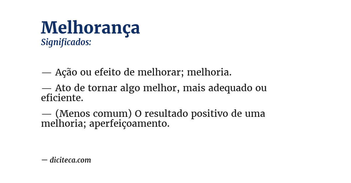 Significado de melhorança