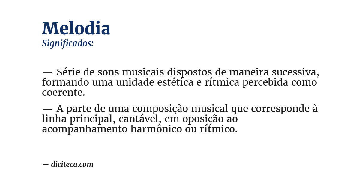 Significado de melodia