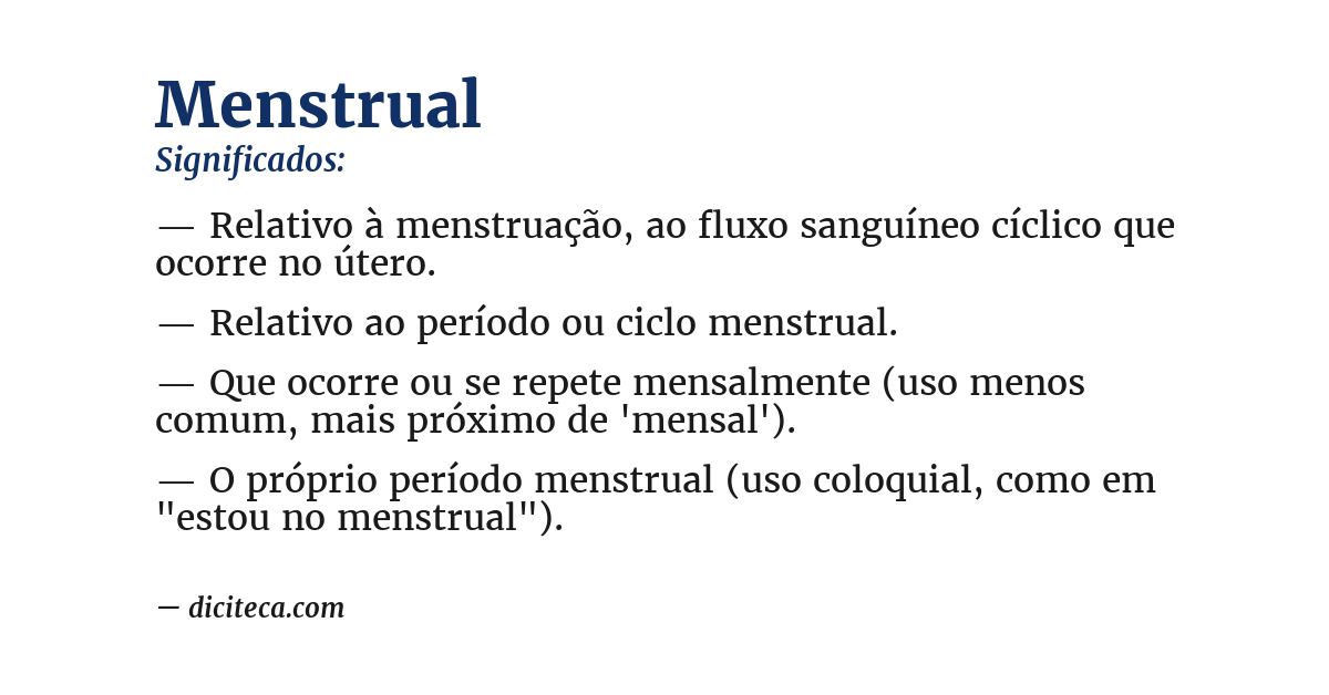 Significado de menstrual