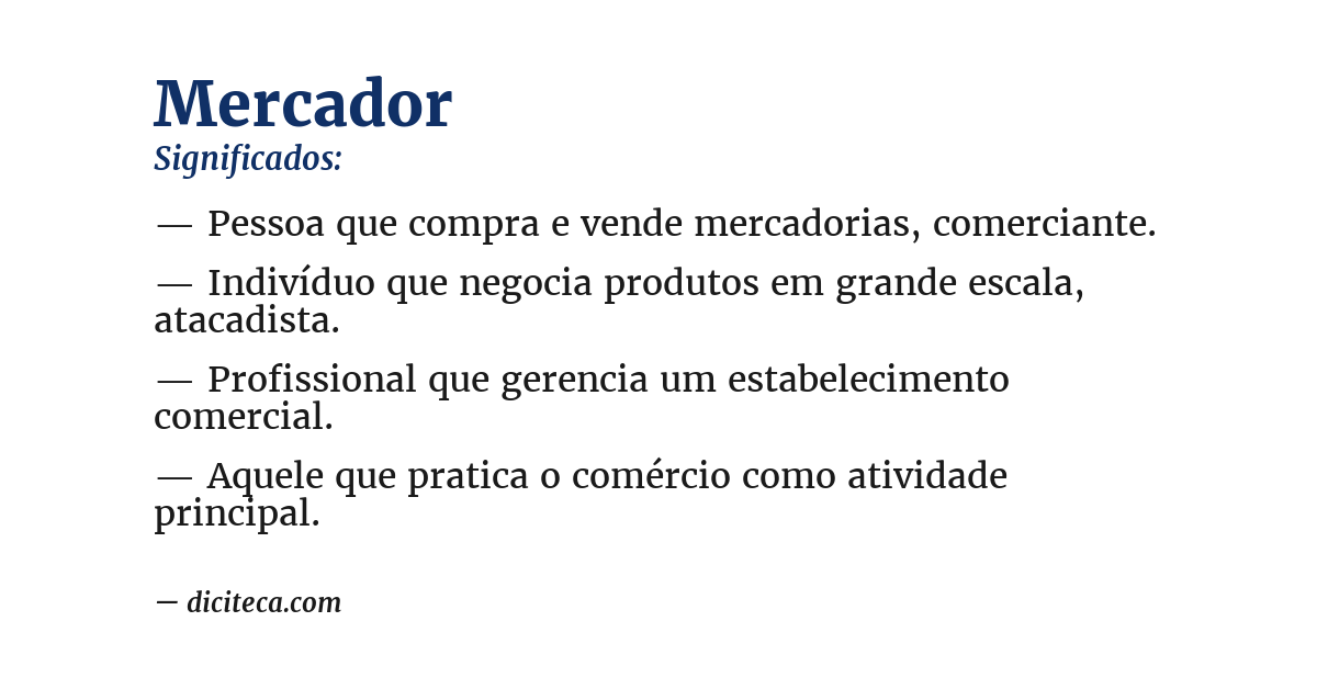 Significado de mercador