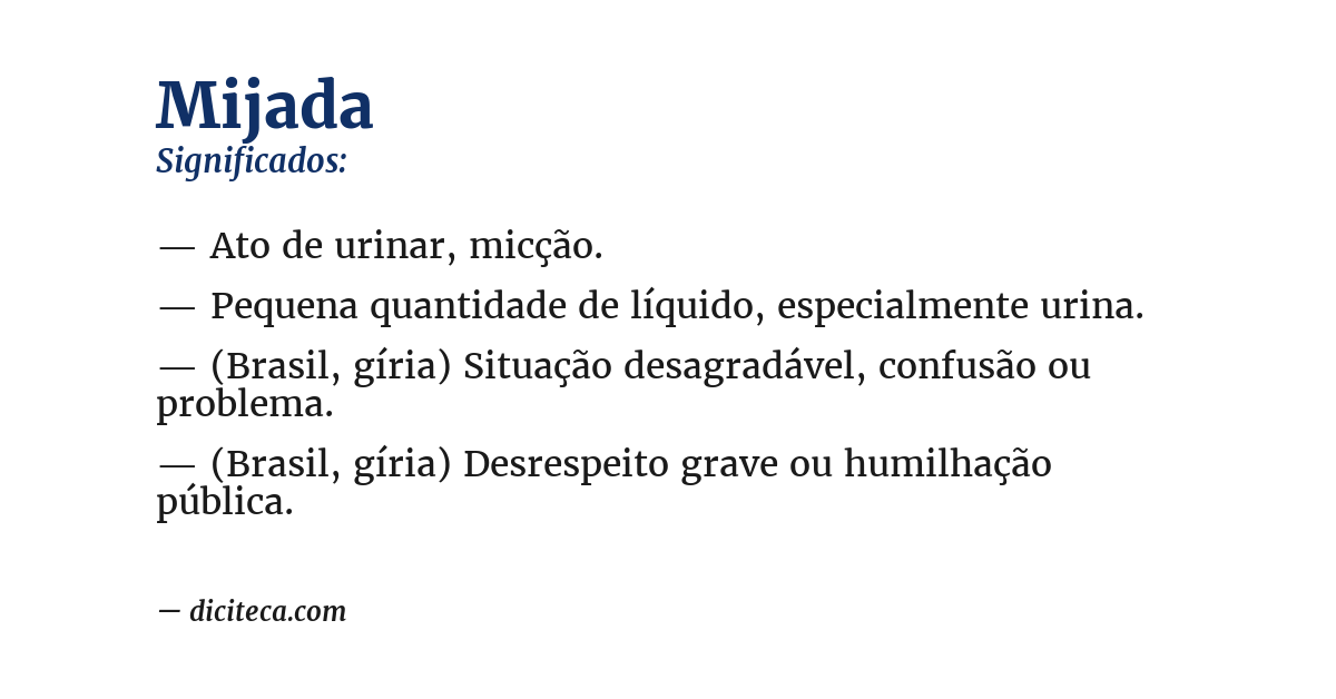 Significado de mijada