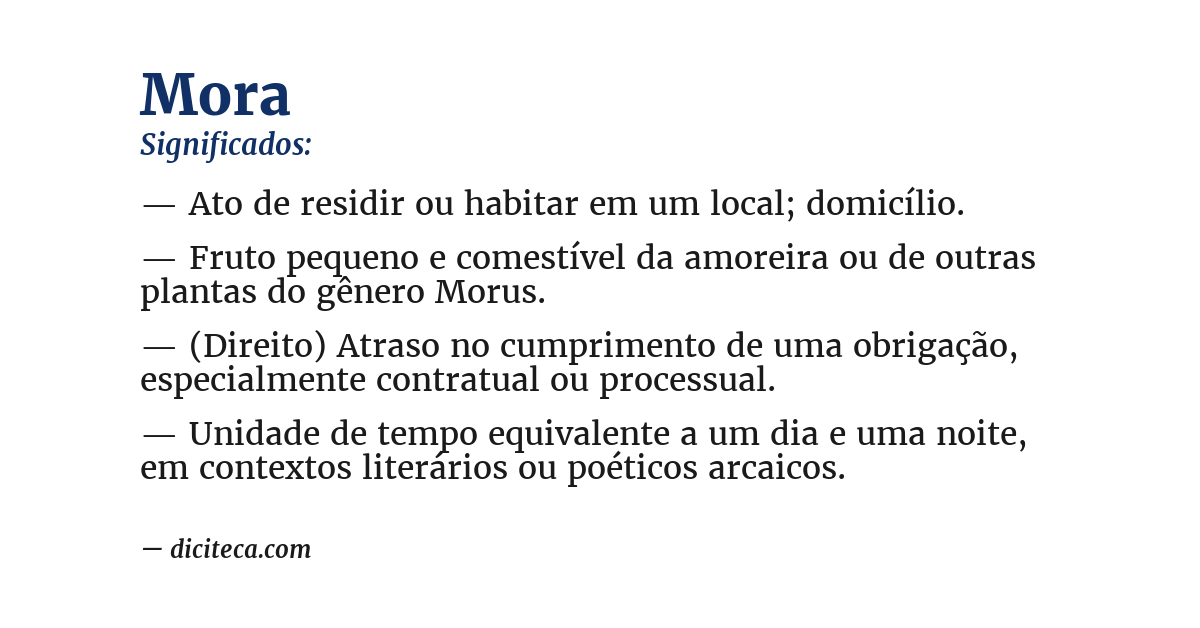 Significado de mora