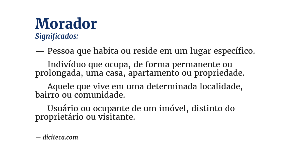 Significado de morador