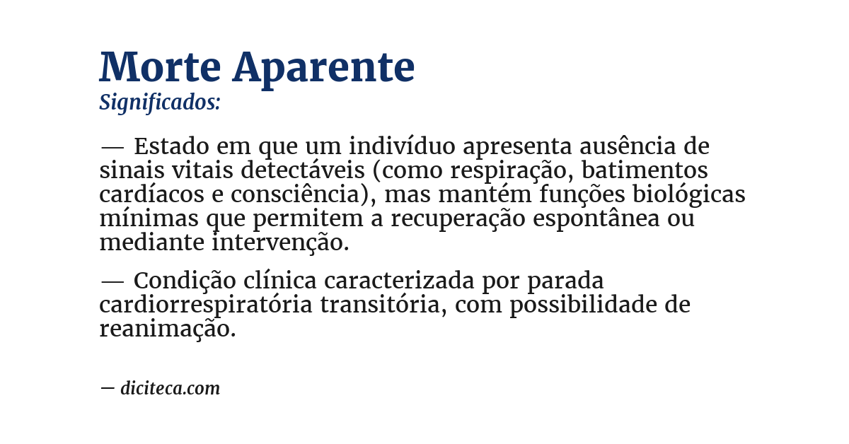 Significado de morte aparente