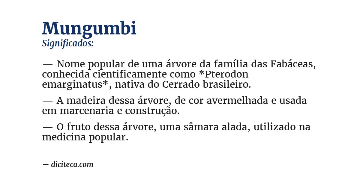 Significado de mungumbi