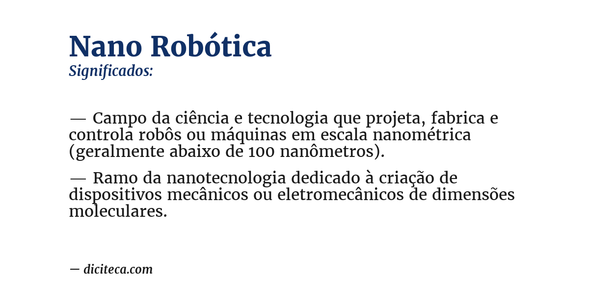 Significado de nano robótica