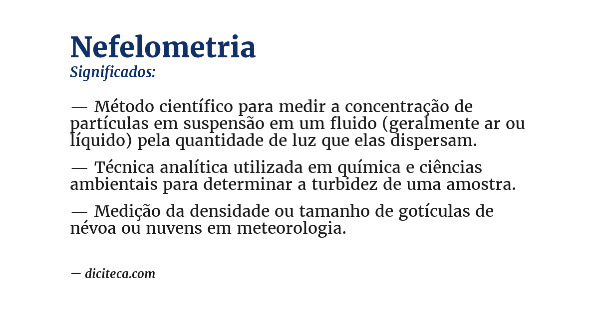 Significado de nefelometria