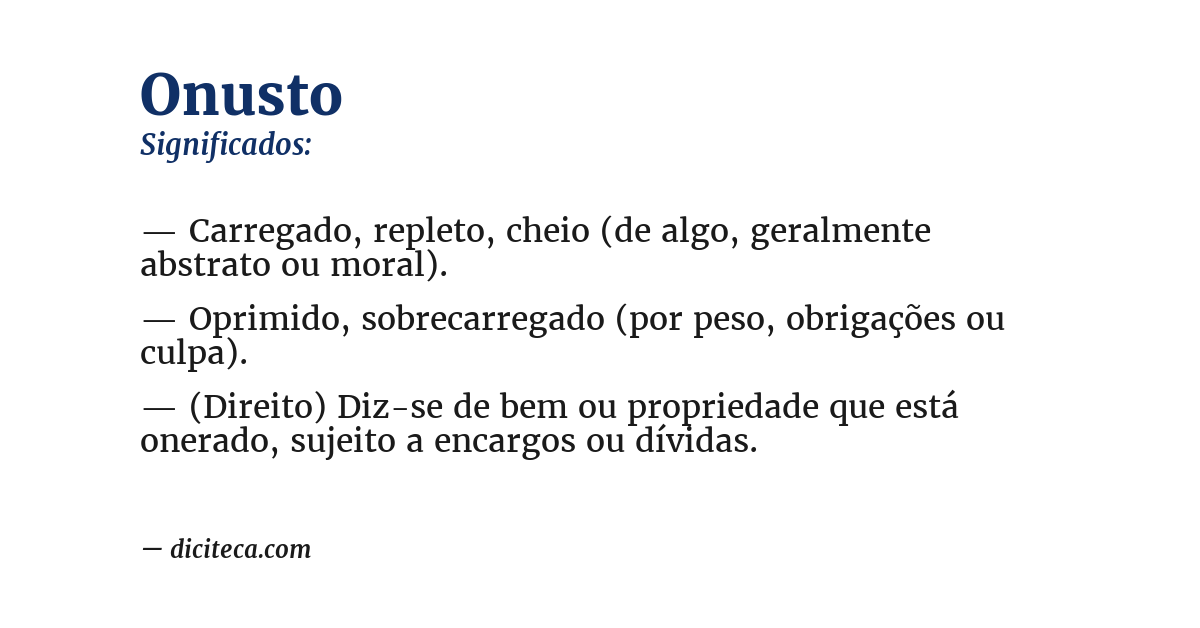 Significado de onusto