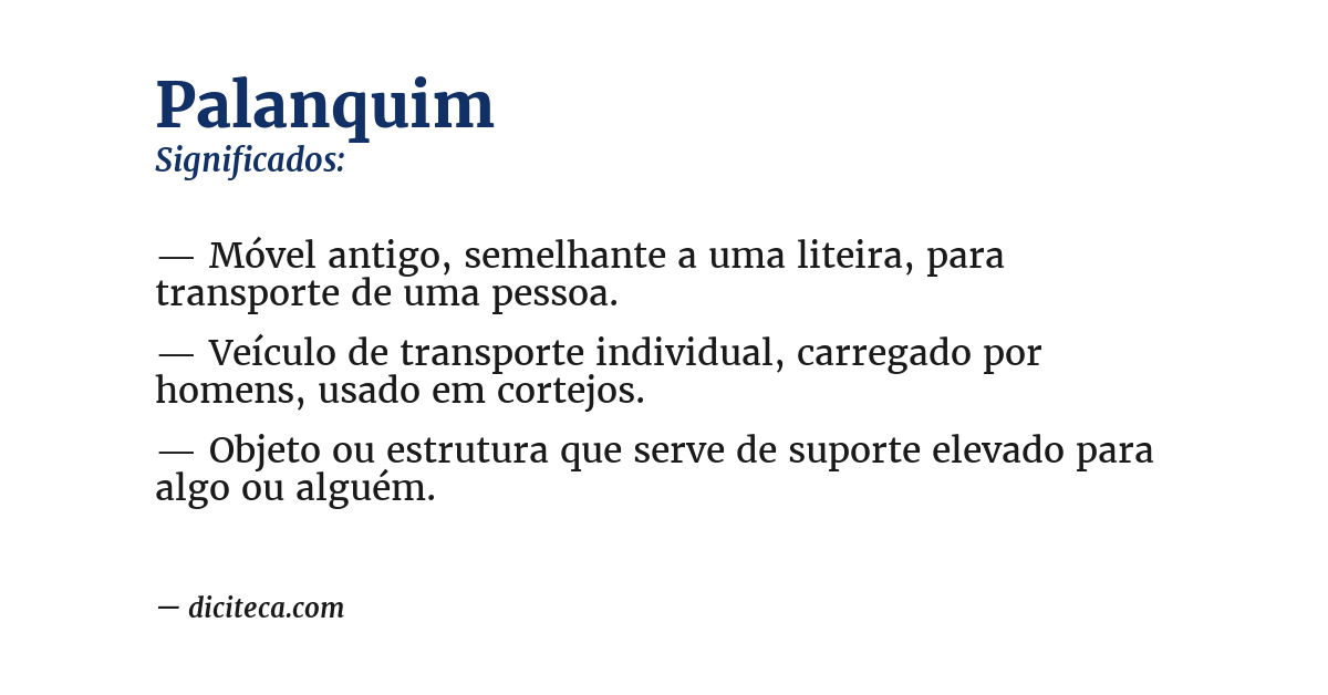 Significado de palanquim