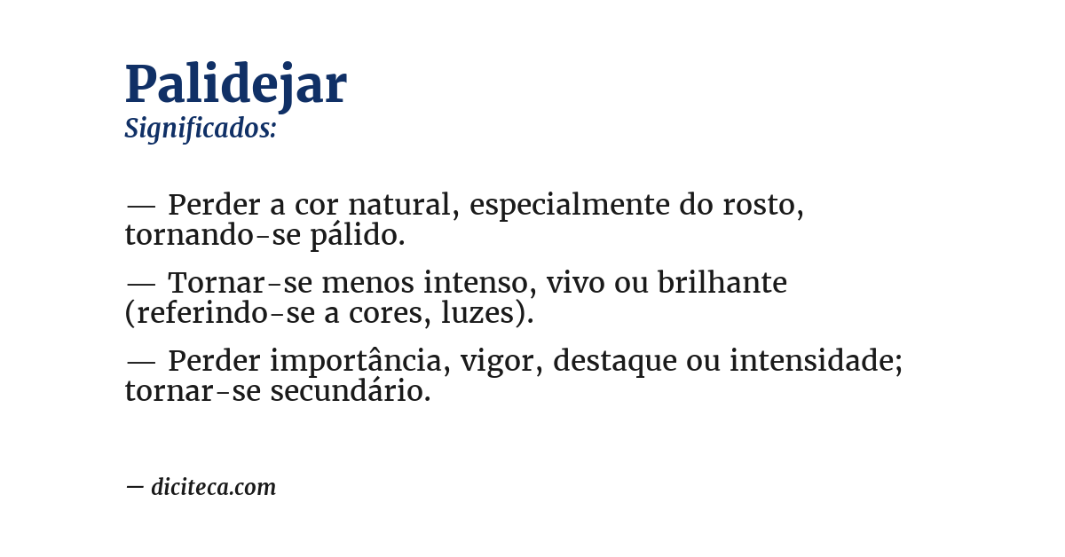 Significado de palidejar