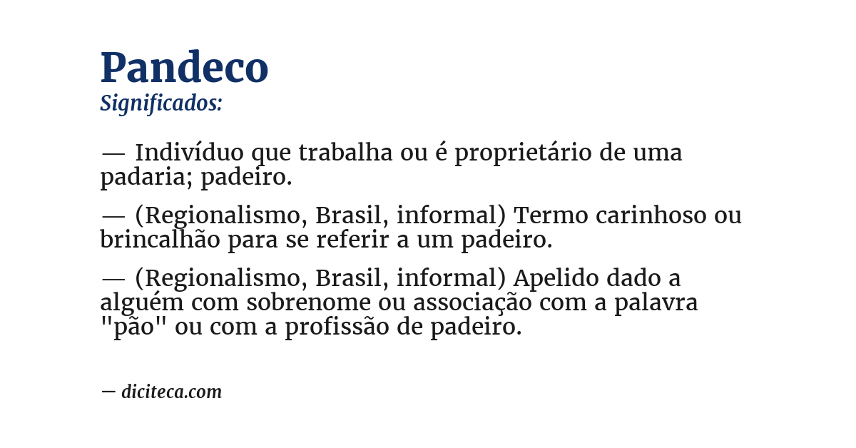 Significado de pandeco
