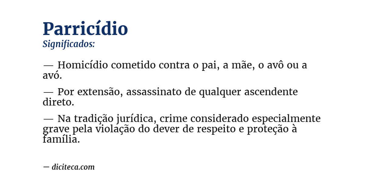 Significado de parricídio