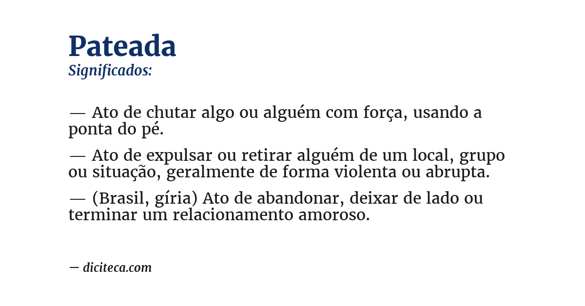 Significado de pateada