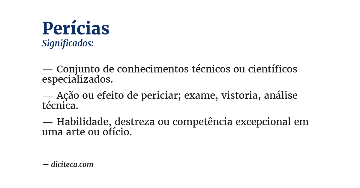 Significado de perícias