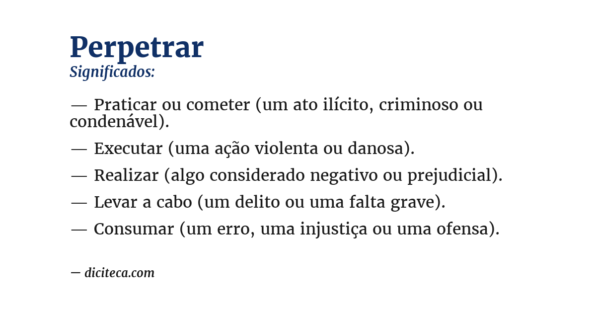 Significado de perpetrar