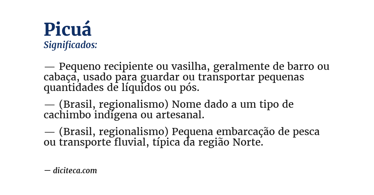 Significado de picuá
