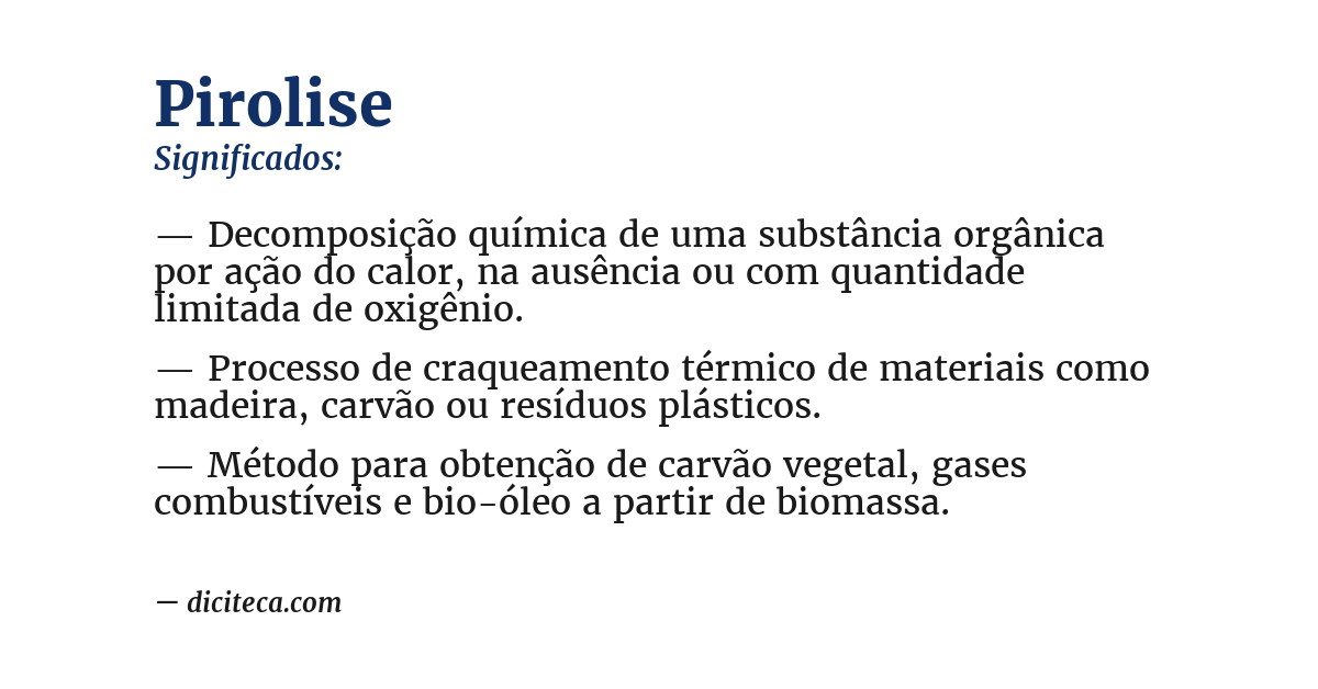 Significado de pirolise