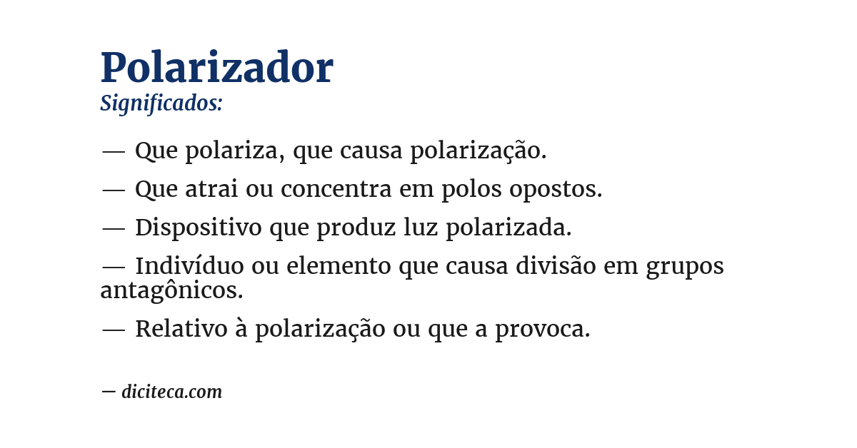 Significado de polarizador
