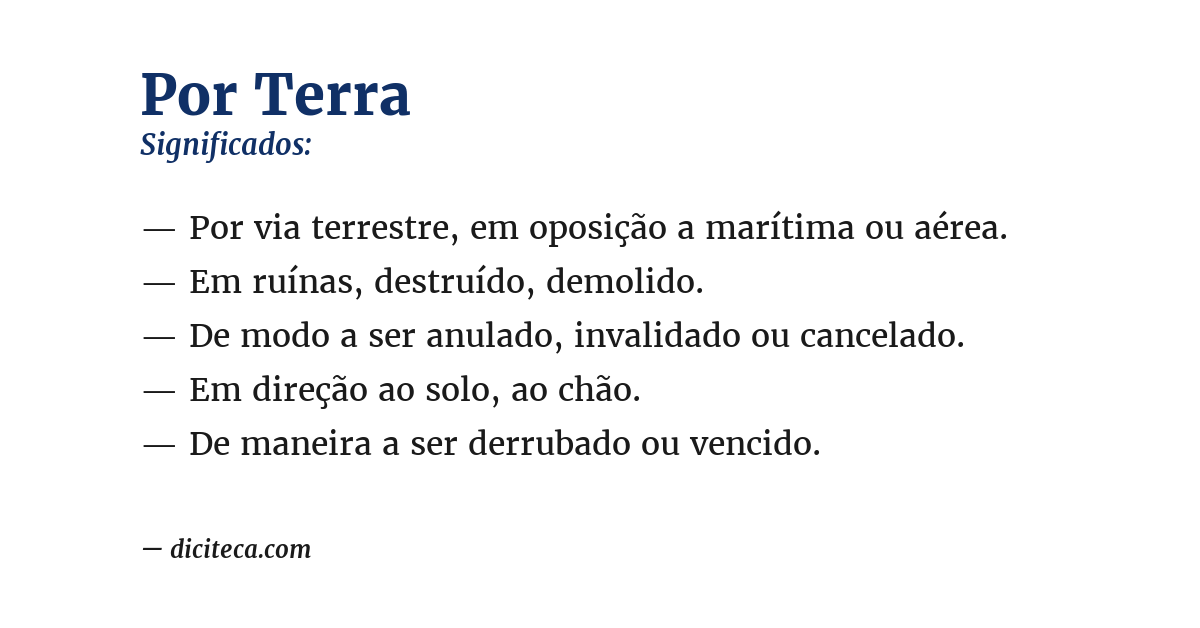 Significado de por terra