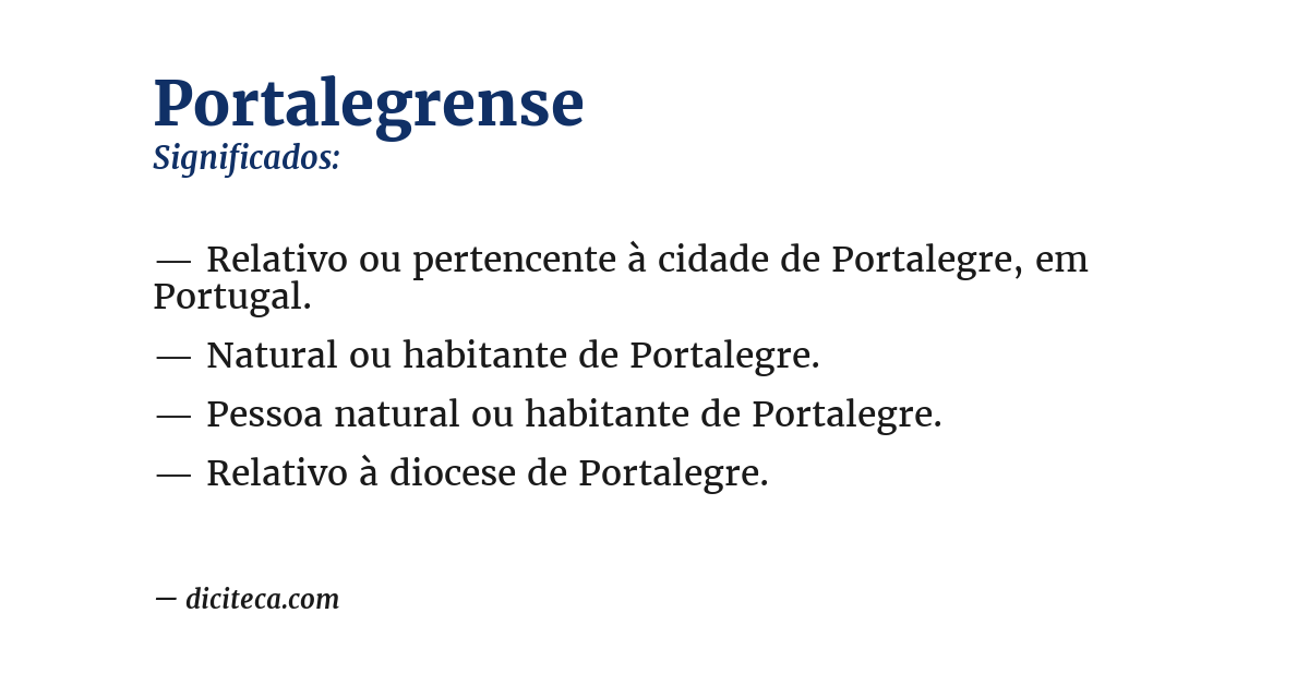 Significado de portalegrense