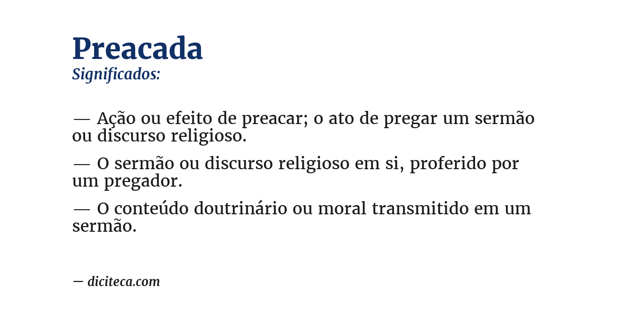 Significado de preacada