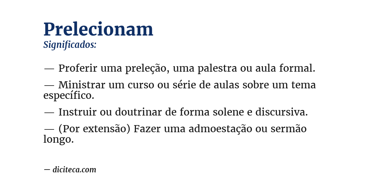 Significado de prelecionam