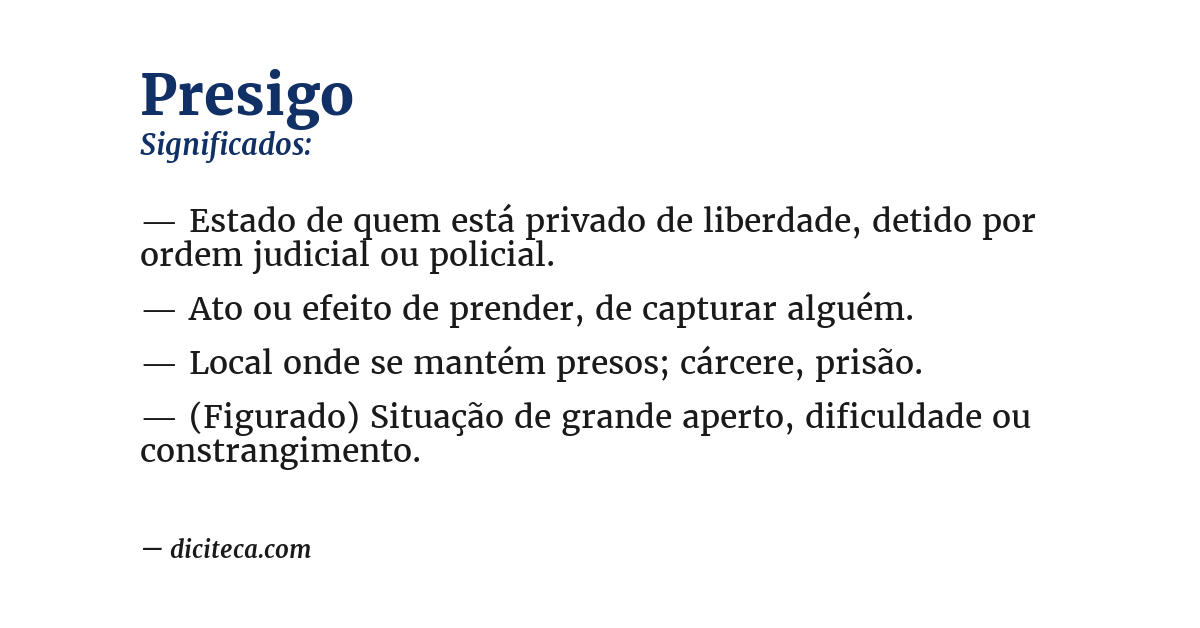 Significado de presigo