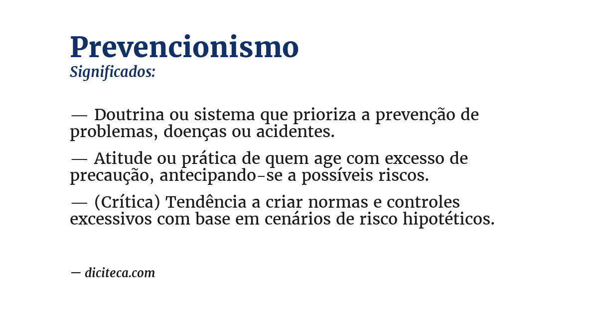 Significado de prevencionismo