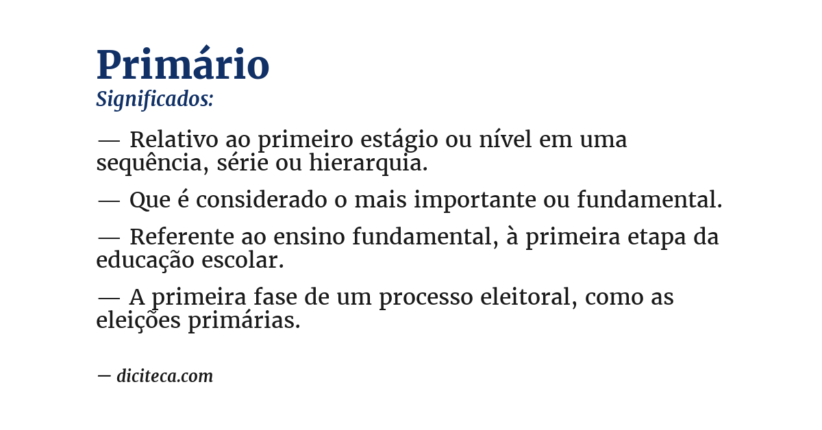 Significado de primário