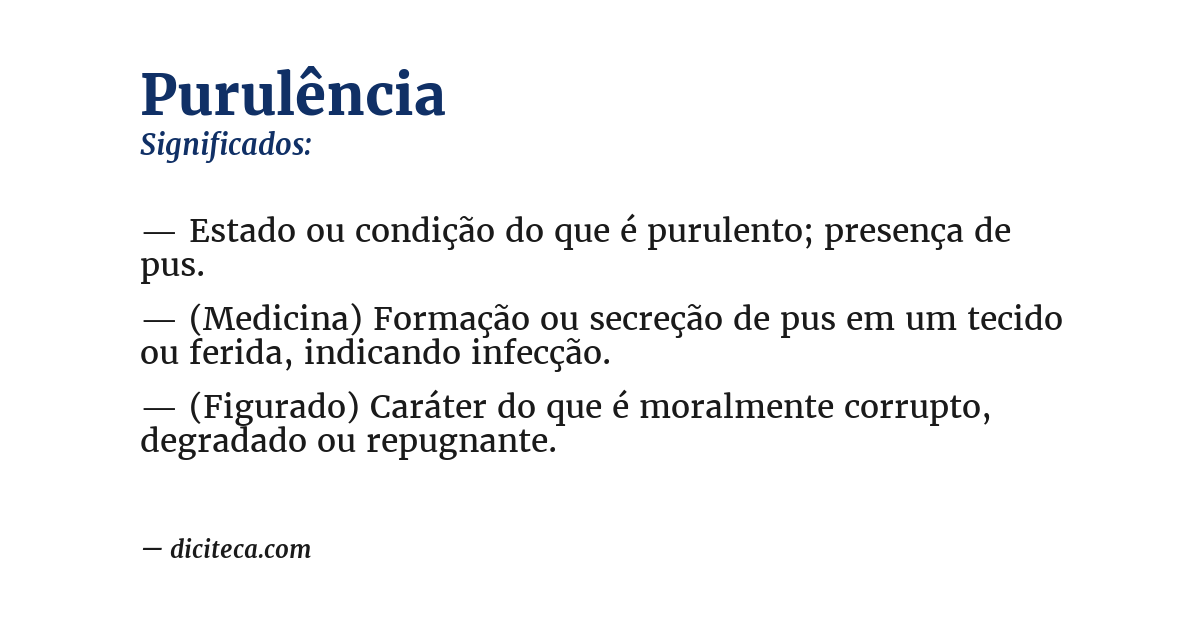 Significado de purulência