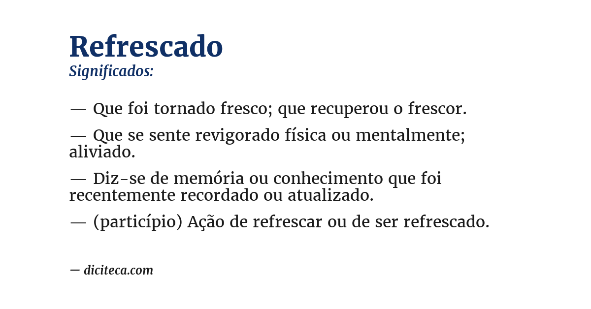 Significado de refrescado
