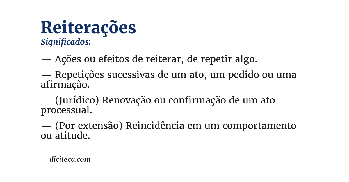 Significado de reiterações