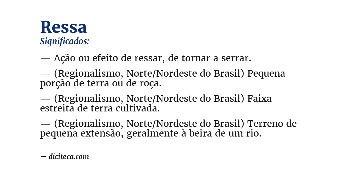 Significado de ressa