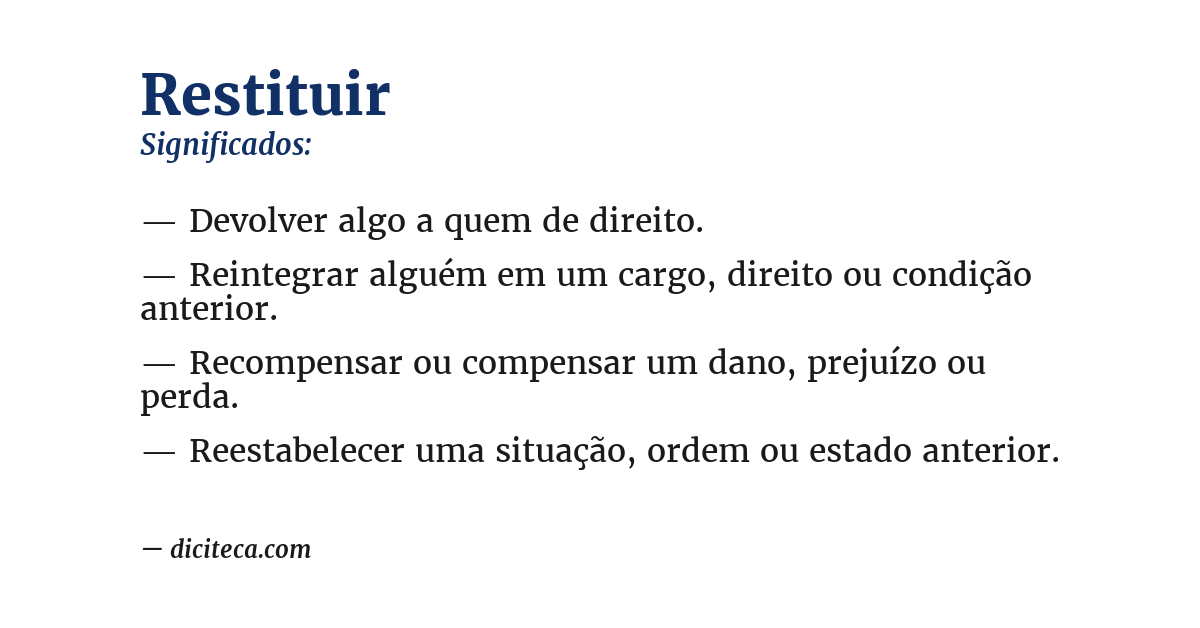 Significado de restituir
