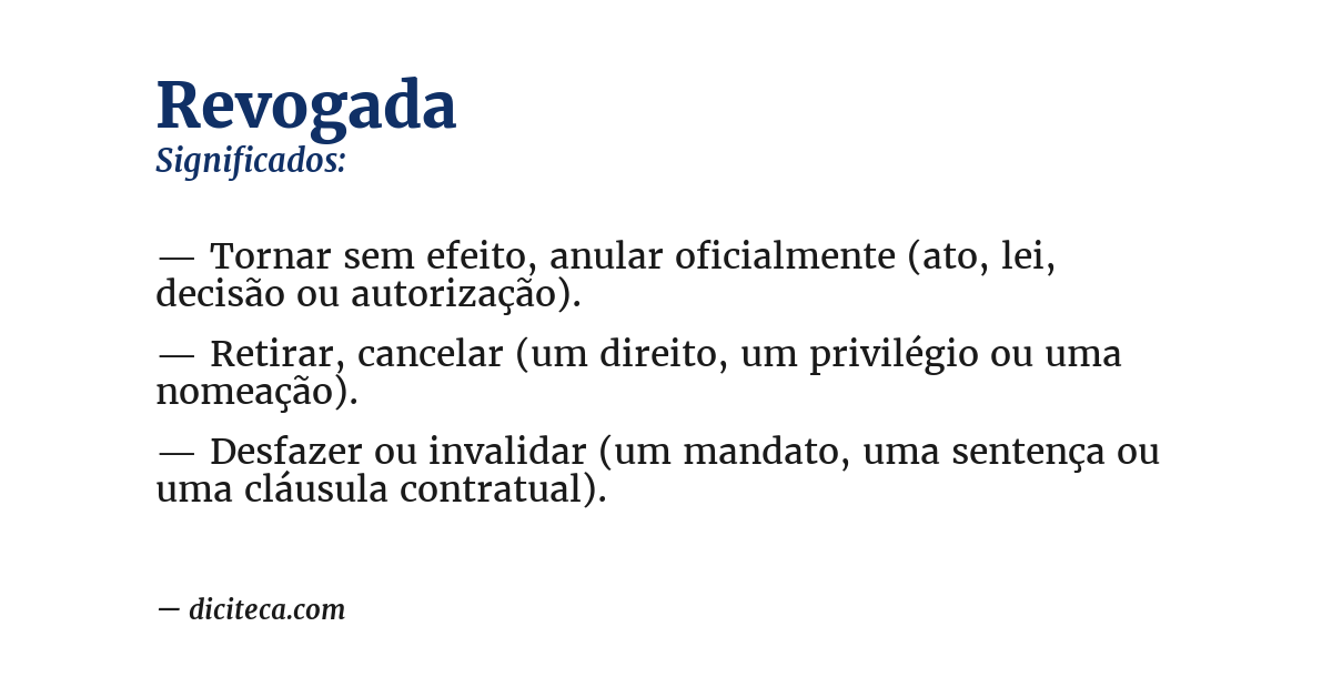 Significado de revogada