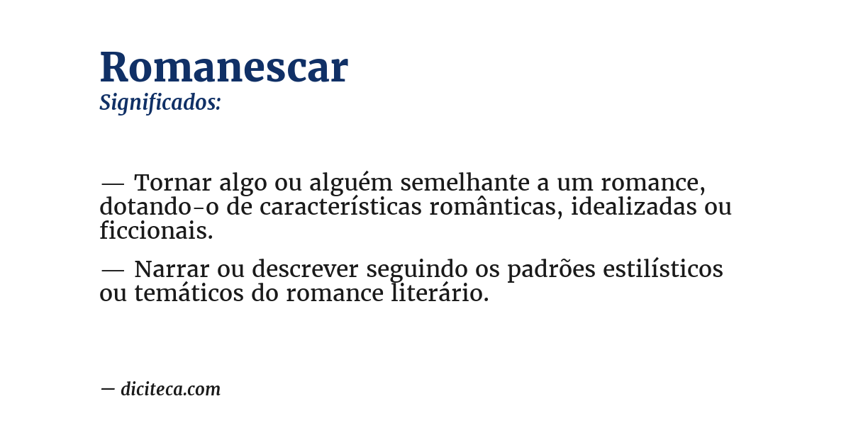 Significado de romanescar