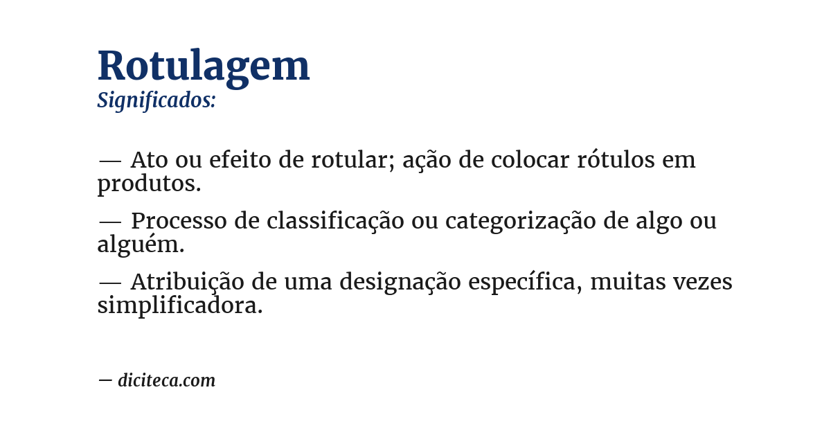 Significado de rotulagem