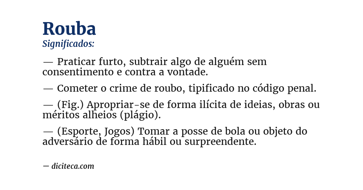 Significado de rouba