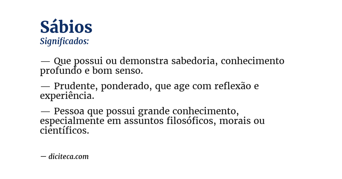 Significado de sábios