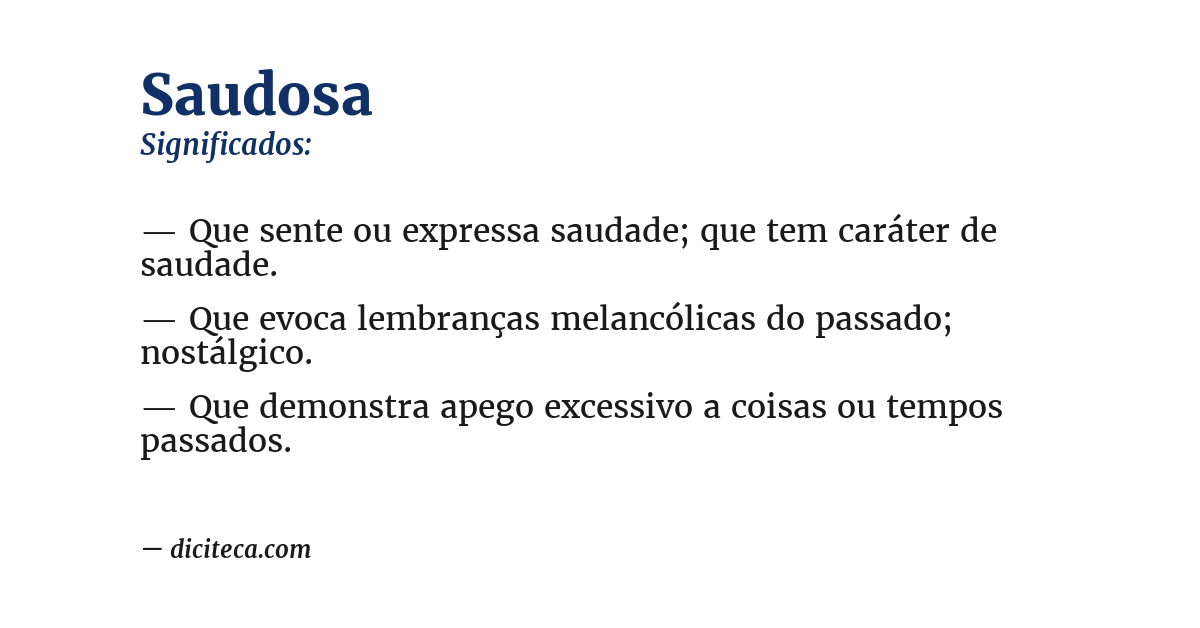 Significado de saudosa